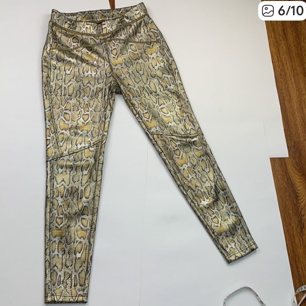Free People Metallic Snake Print Pants size XS - Picture 3 of 14
